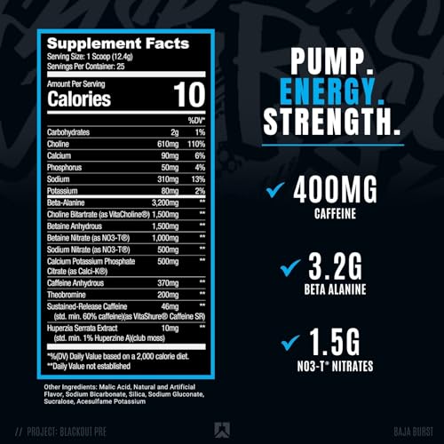 Pre Workout with Caffeine, Energy and Strength, 25 Servings R770845