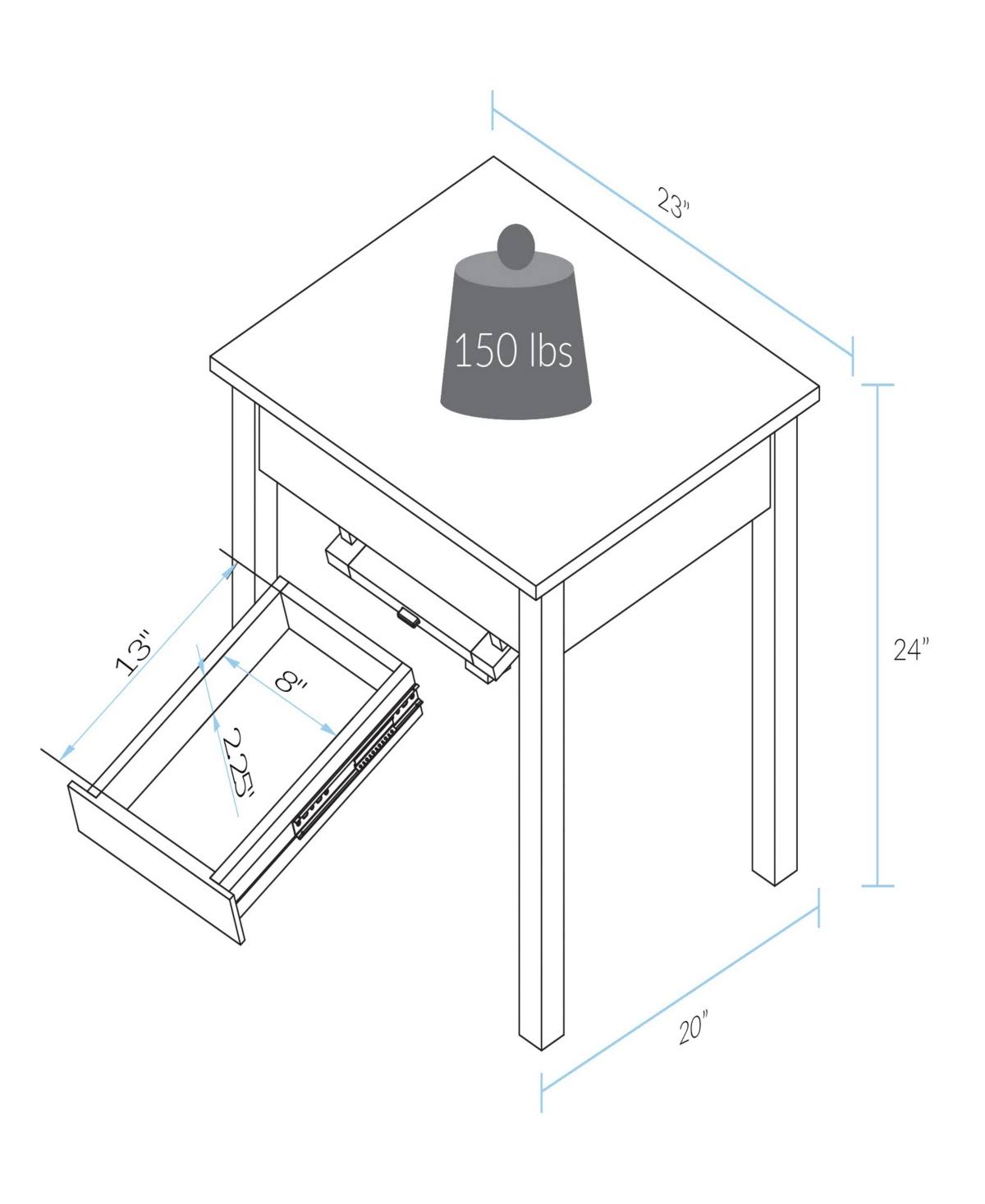 End Table with Concealed Drawer - Brown C5071