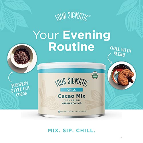 Calm Mushroom Cacao Mix, Organic Instant Cacao with Reishi Mushroom Powder, Vegan, 10 Count D3364