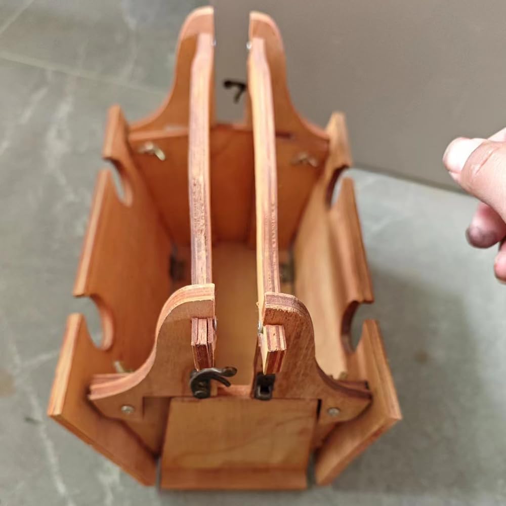 Folding Picnic Basket Table with Wine Glass Holder J388