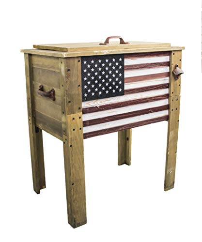 Outdoor Beverage Cooler with Folding Side Tables, 87 Quart U937