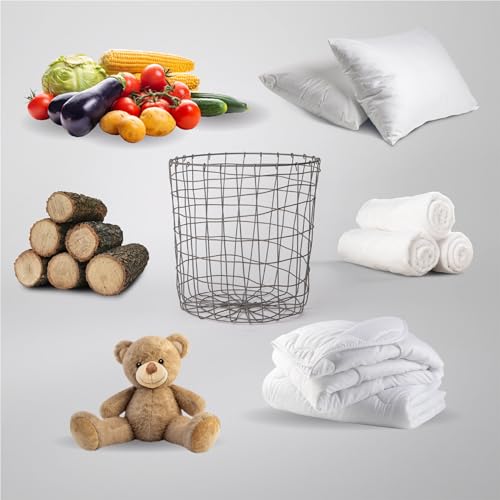 Wire basket for blankets, toys, pantry storage, bedroom and living room decor Y732993