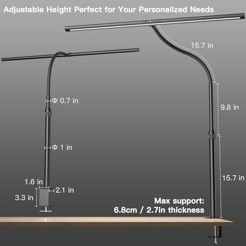 Desk Lamp with Remote Control, Adjustable Brightness & Color Temperature W111
