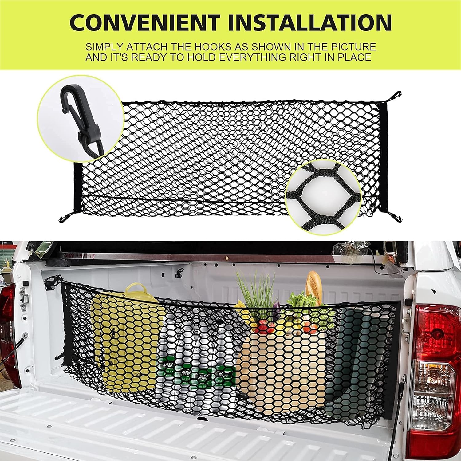 Car Rear Cargo Net for SUV Trunk Organizer F130
