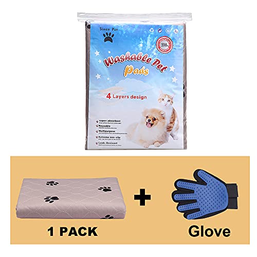 Washable Dog Pee Pads with Puppy Grooming Gloves Q342