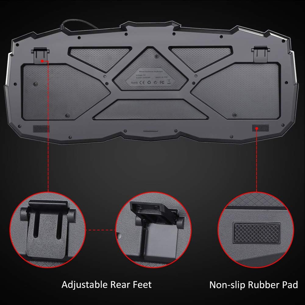 Wired Gaming Keyboard Mouse Headset Combo, LED Backlit, 114 Keys I132212