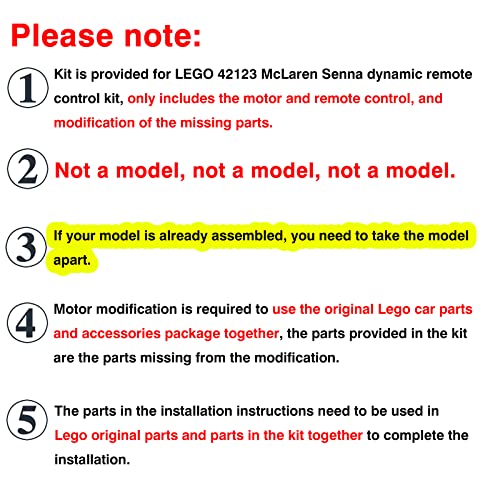 Motor and Remote Control Light Upgrade Kit for Lego Technic Dodge Charger 42111 E117