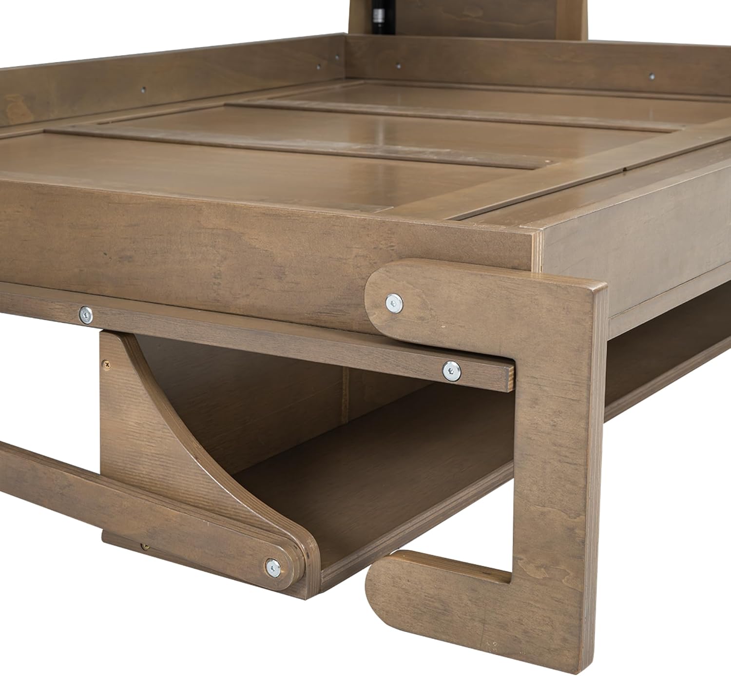 Full Size Murphy Bed Frame with Wardrobe, 3 Drawers and Shelves P729