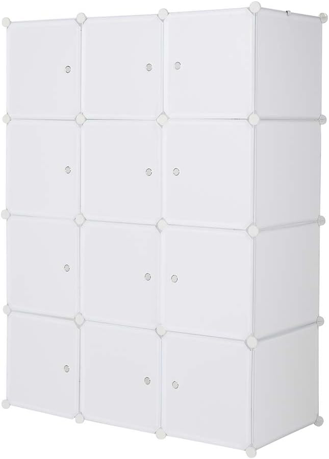 Cube Storage Organizer with Hanging Rod, Stackable Modular Shelves L61732