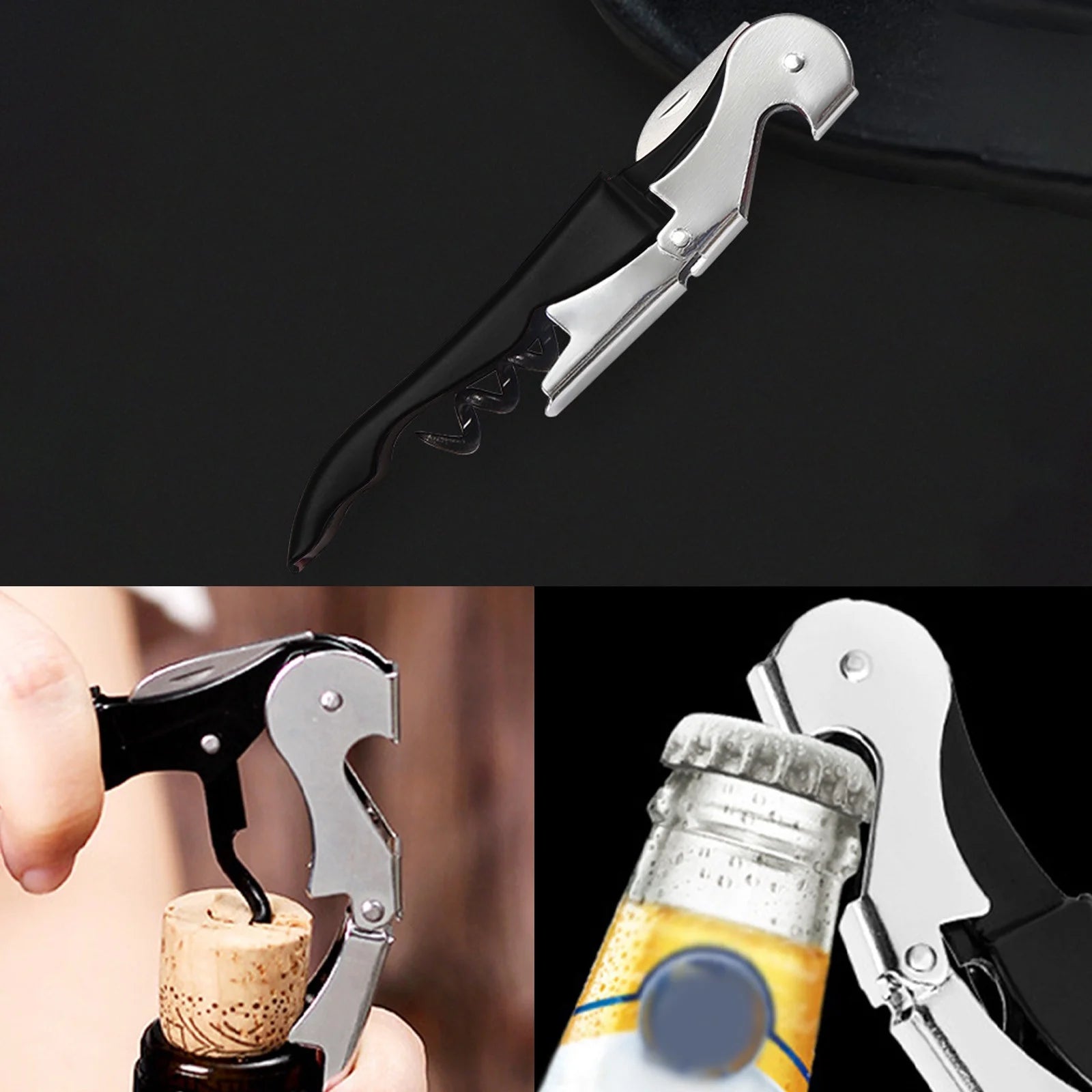 Waiter Key Bottle Opener with Foil Cutter and Jar Opener R32213