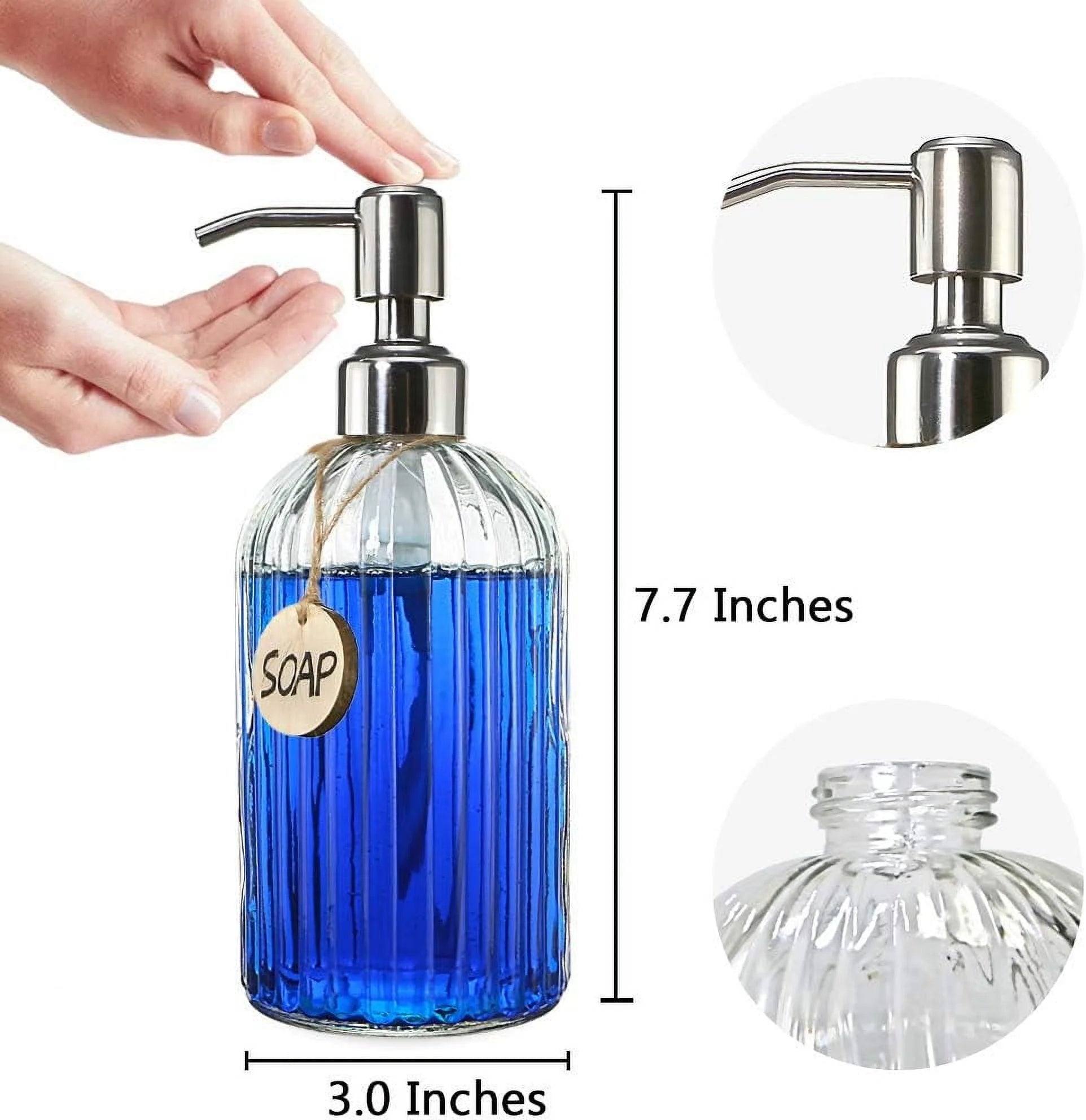 Clear Glass Soap Dispenser with Stainless Steel Pump K5514