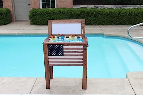 Outdoor Beverage Cooler with Folding Side Tables, 87 Quart U937