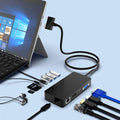 Surface Pro Dock Station Dual Monitor Compatible with Surface Pro 6/5/4, Surface Docking Station with DP, HDMI, VGA, 3 USB, RJ45, USB C, SD TF Slot, and Audio, Hub Combo Dock for USB Surface Pro