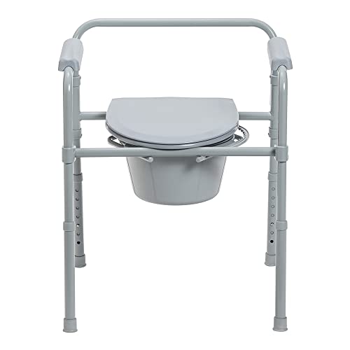 Folding Commode Chair with Bucket, 350 lbs Capacity M430