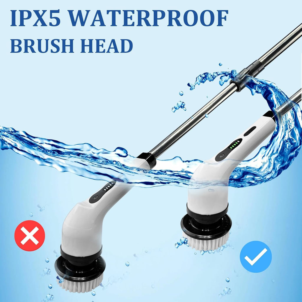 Cordless Electric Spin Scrubber with Adjustable Extension Arm M7593