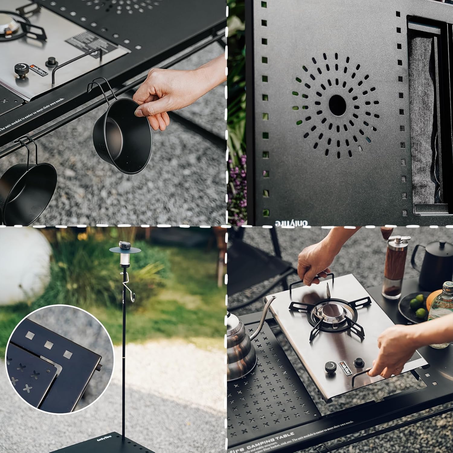 Folding Camping Table with Gas Stove and Carrying Case S422