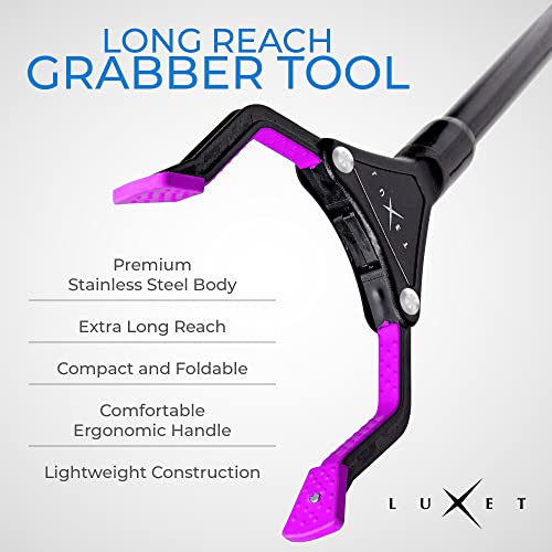 Reacher Tool, 32" Steel Foldable Pick Up Stick with Magnetic Tip I18487