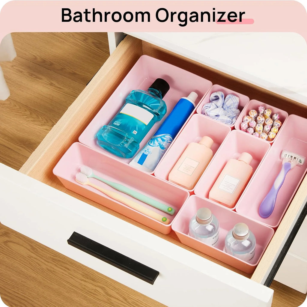 Desk Drawer Organizer Set, 25 Pieces Plastic Storage Trays J5302