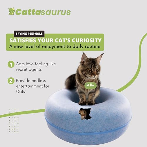 Cat Cave for Large Cats, Scratch Detachable & Washable Tunnel Bed W834457