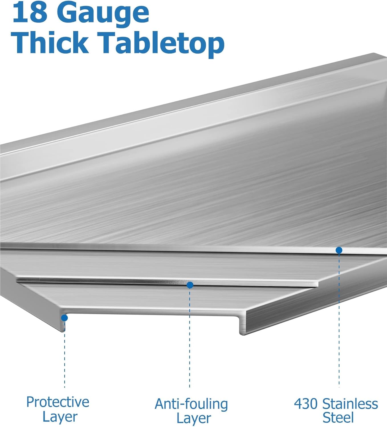Stainless Steel Prep Table with Undershelf and Backsplash A417