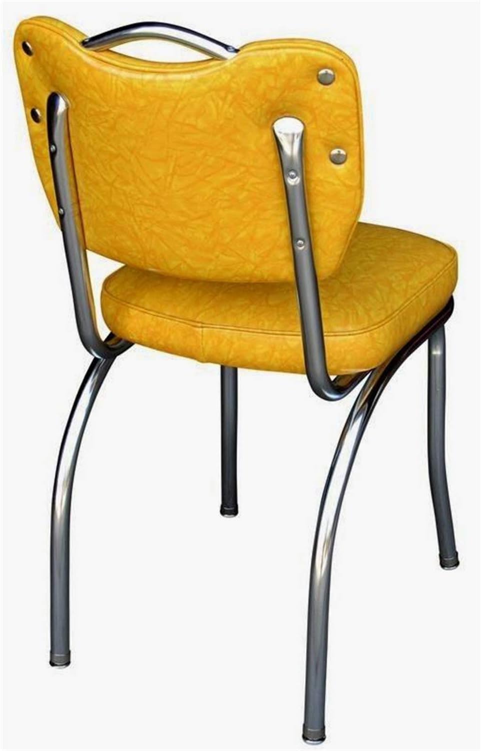 Diner Chair with Channel Back and Box Seat - Cracked Ice Yellow J6018