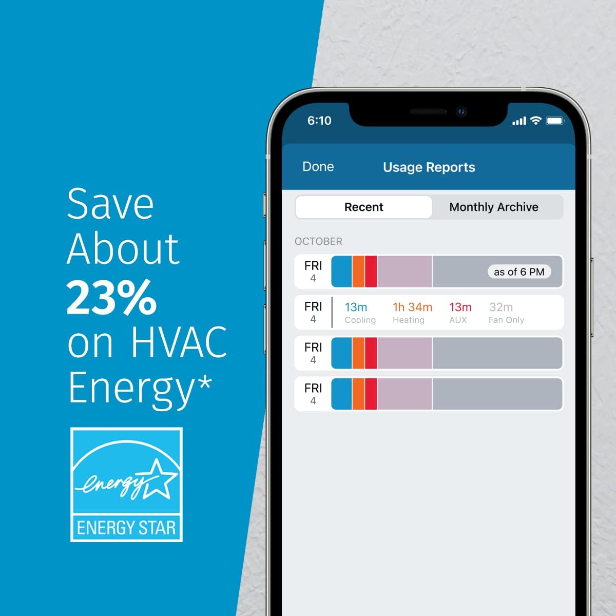 Smart Wi-Fi Thermostat for Smart Home, DIY, Works with Alexa, Energy Star Certified, 2-Pack Z813