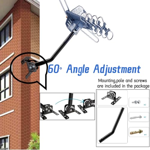 Outdoor TV Antenna, 360° Rotation, Supports 2 TVs P860760