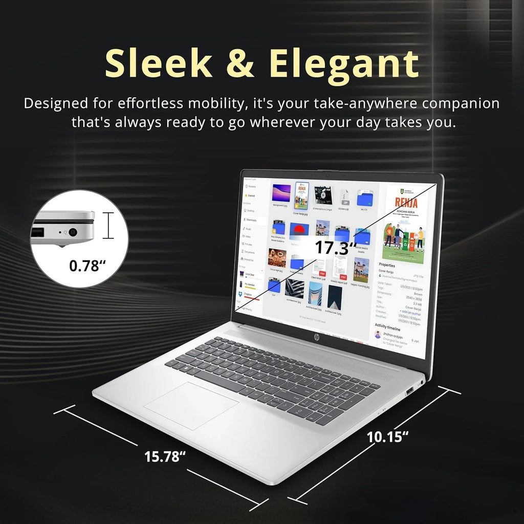 17.3" FHD Laptop with AMD Ryzen 5, 32GB RAM, 1TB SSD J3026