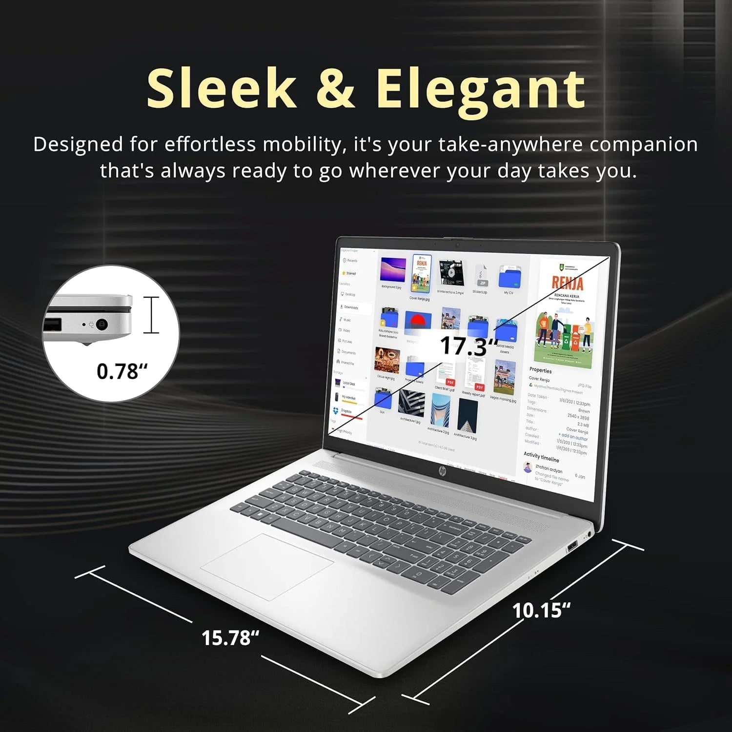 17.3" FHD Laptop with AMD Ryzen 5, 32GB RAM, 1TB SSD J3026