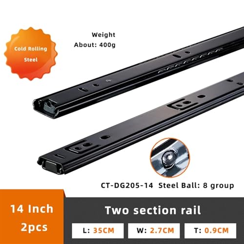 Sliding Rail Linear Bearing Drawer Slides 8–20 Inch Two-Section Cabinet Hardware V8532