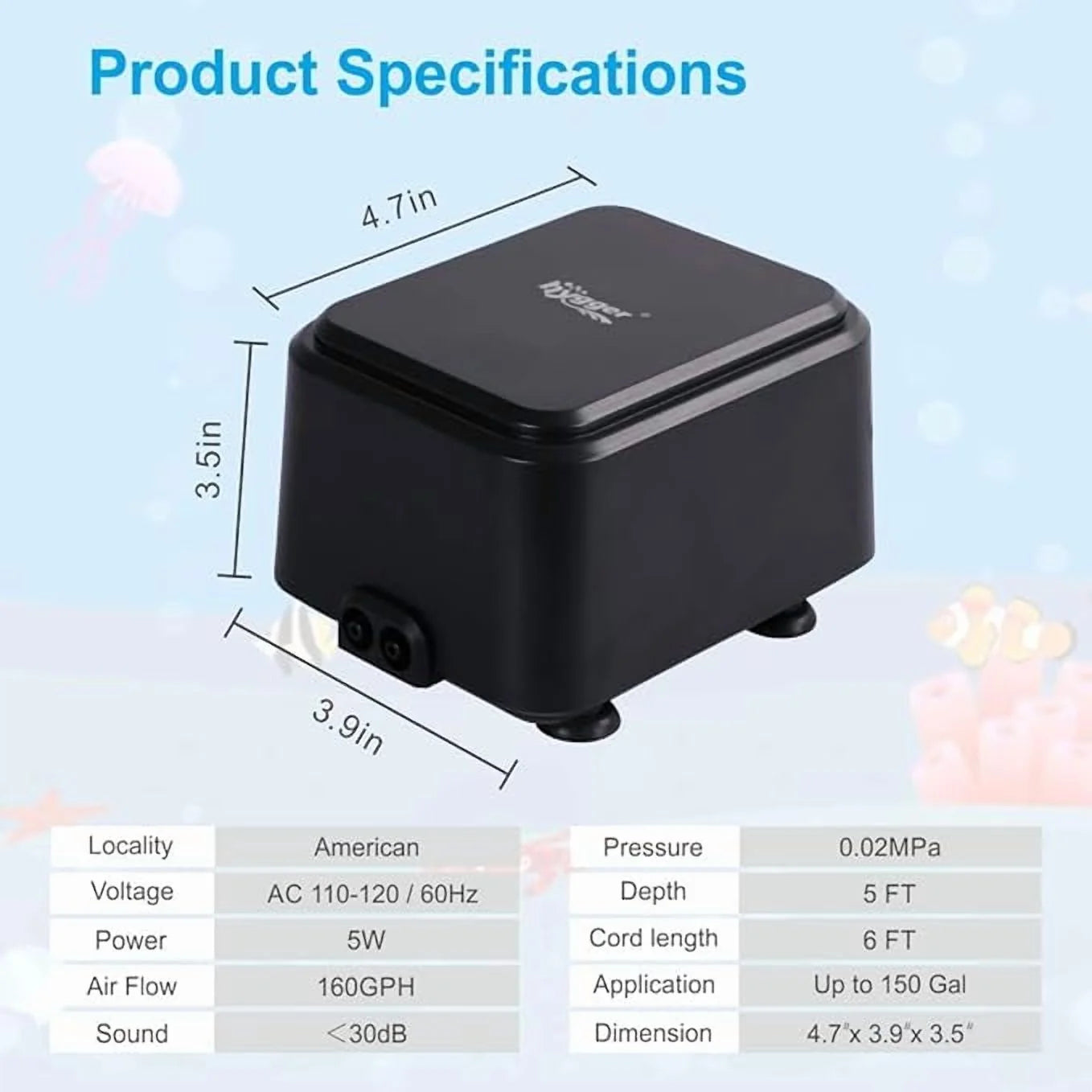 Adjustable Aquarium Air Pump U26079