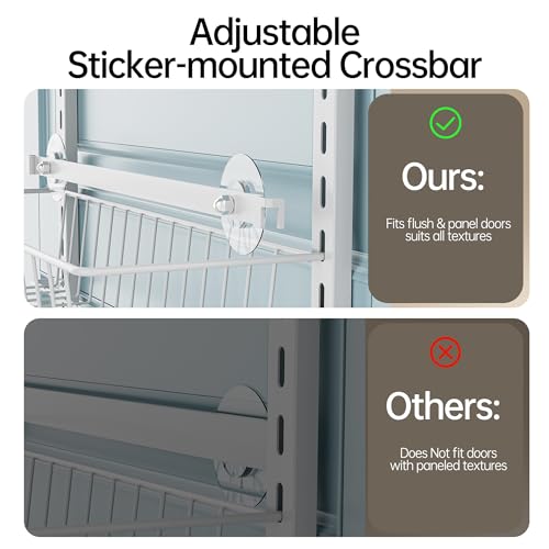 Over the Door Pantry Organizer, 6-Tier Metal Storage Rack, White G871