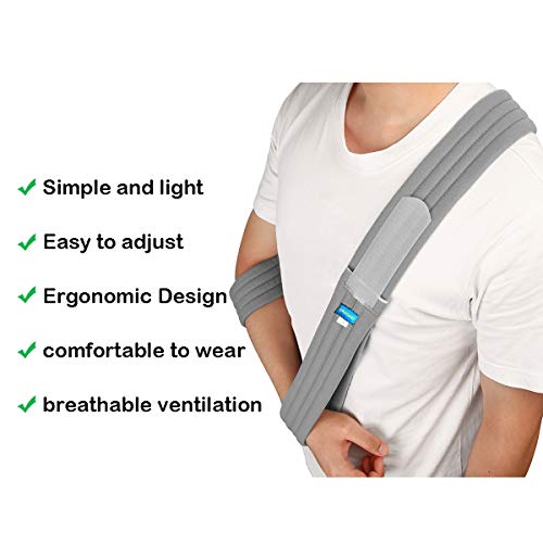 Arm Sling for Broken or Fractured Bones, Adjustable Shoulder Immobilizer A394