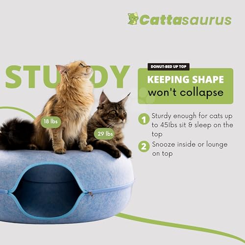 Cat Cave for Large Cats, Scratch Detachable & Washable Tunnel Bed W834457