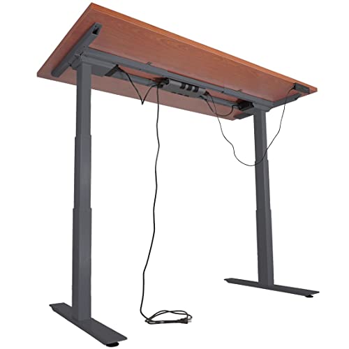 Adjustable Sit Stand Desk 60 x 30 Cherry Wood Finish M3403