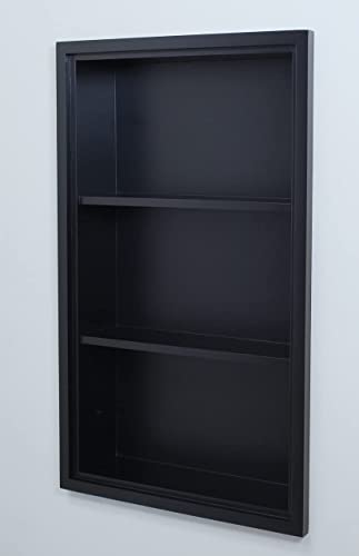 Recessed Wall Niche Medicine Cabinet Replacement, Bathroom Cabinet Insert Shelf, Real Wood, Dark Brown E7284