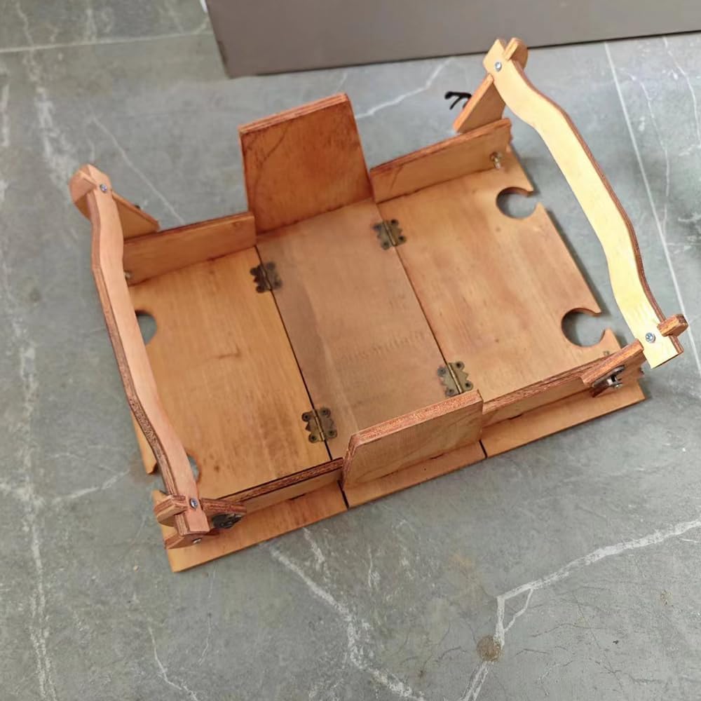 Folding Picnic Basket Table with Wine Glass Holder J388