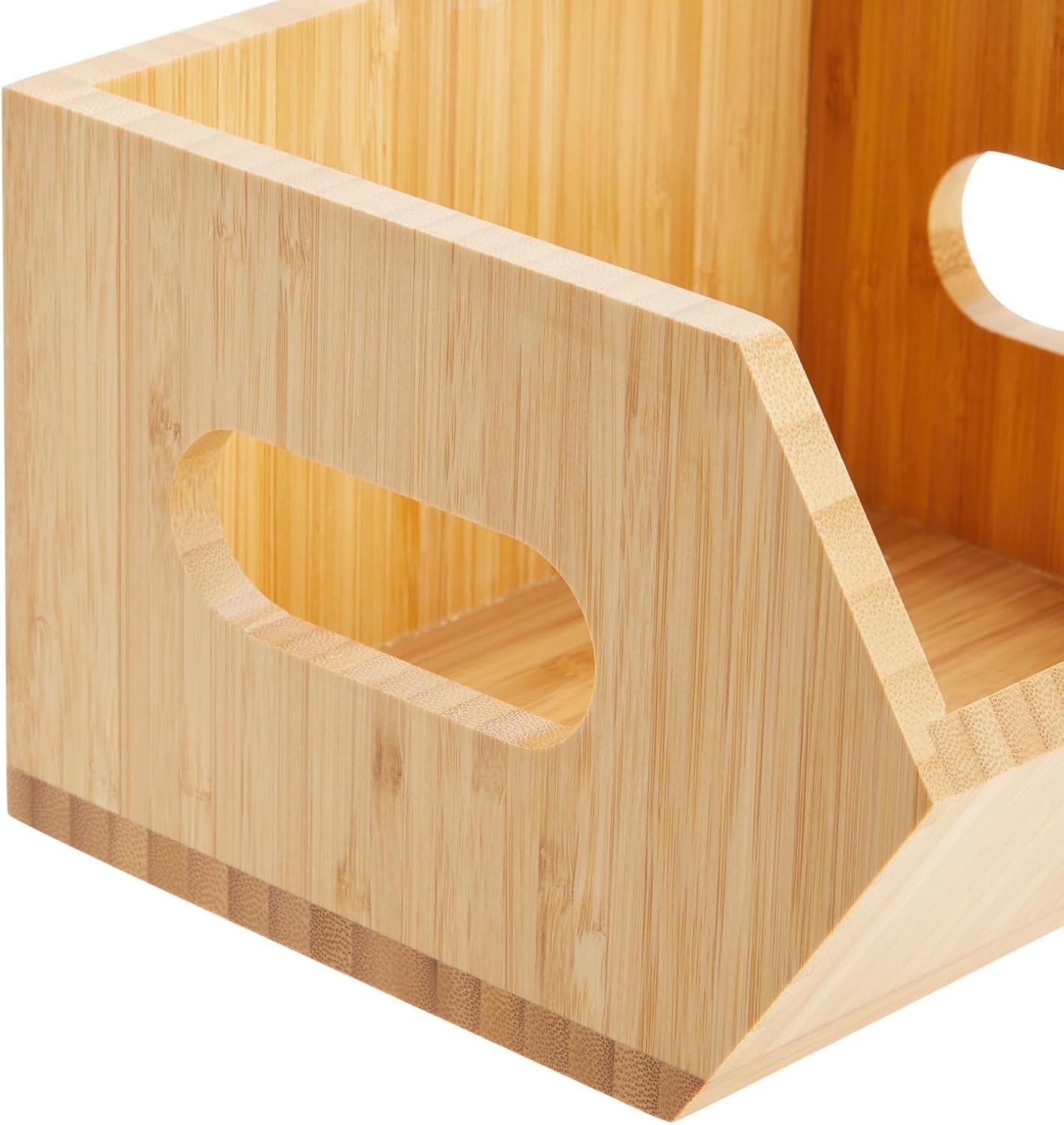 2 Pack Stackable Bamboo Storage Bins for Kitchen Pantry P726
