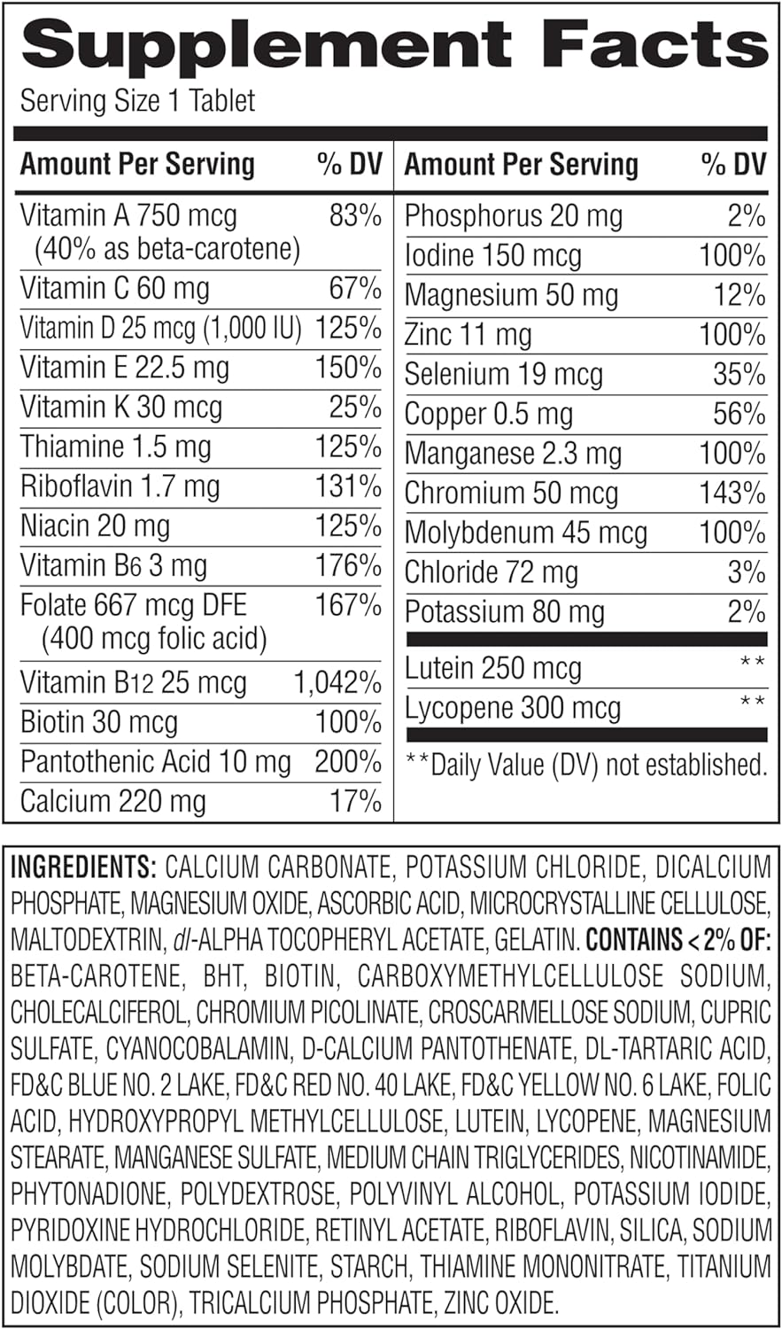 Mature Adult 50+ One Daily Complete Multivitamin, 200 Count (Pack of Two) Y9064