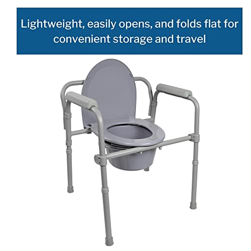 Folding Commode Chair with Bucket, 350 lbs Capacity M430