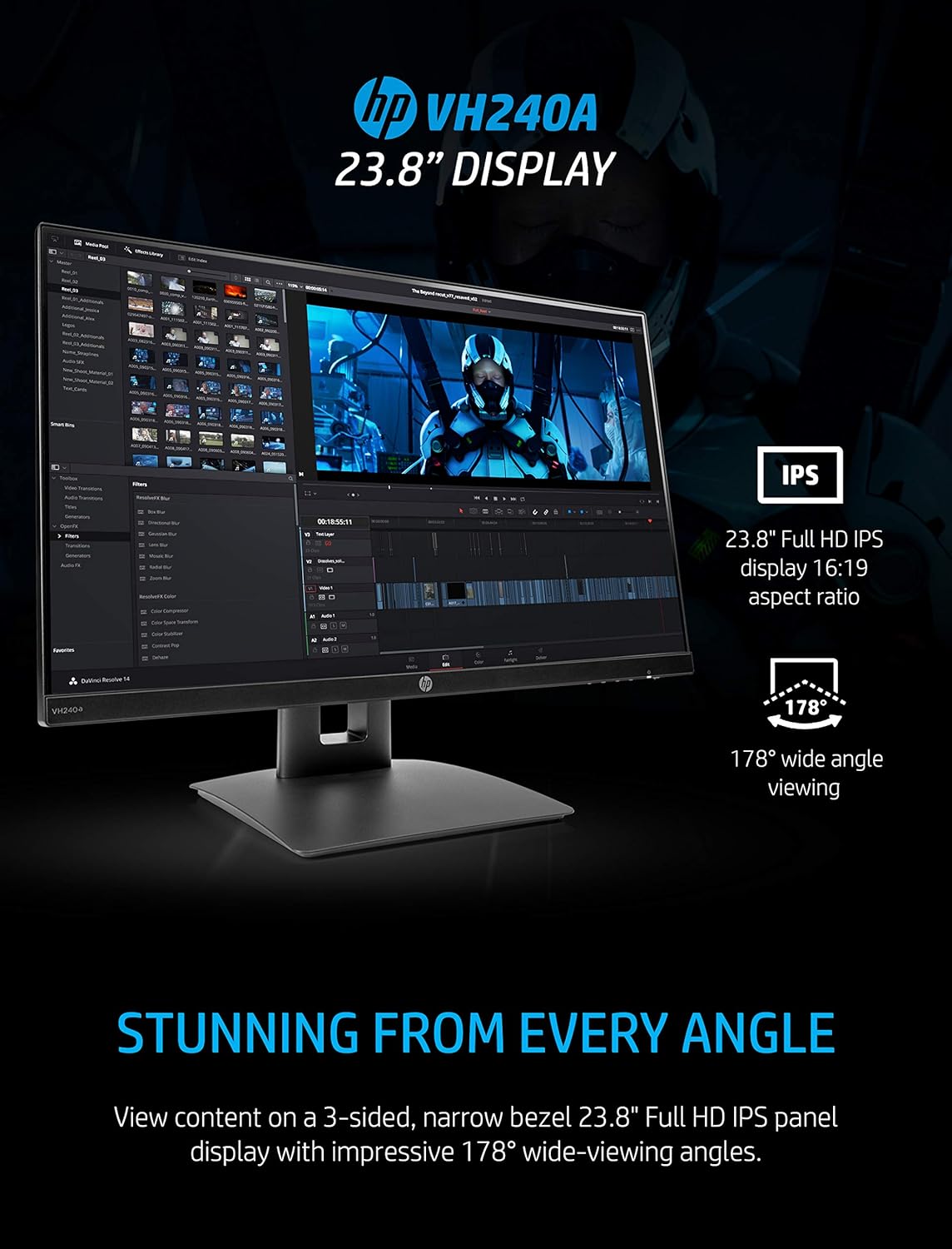 23.8-Inch Full HD 1080p IPS LED Monitor with Built-In Speakers and VESA Mounting R832