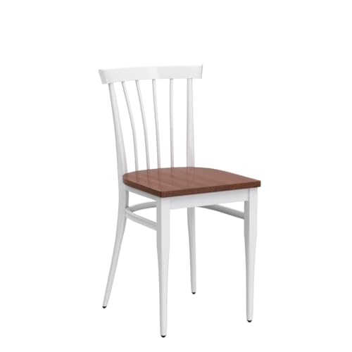 Heavy Duty Metal Dining Chair Set of 2, Stackable with Wood Seat, Black P999898