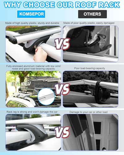 Roof Rack Cross Bars 55" Aluminum, Adjustable, 200 lbs Capacity U144