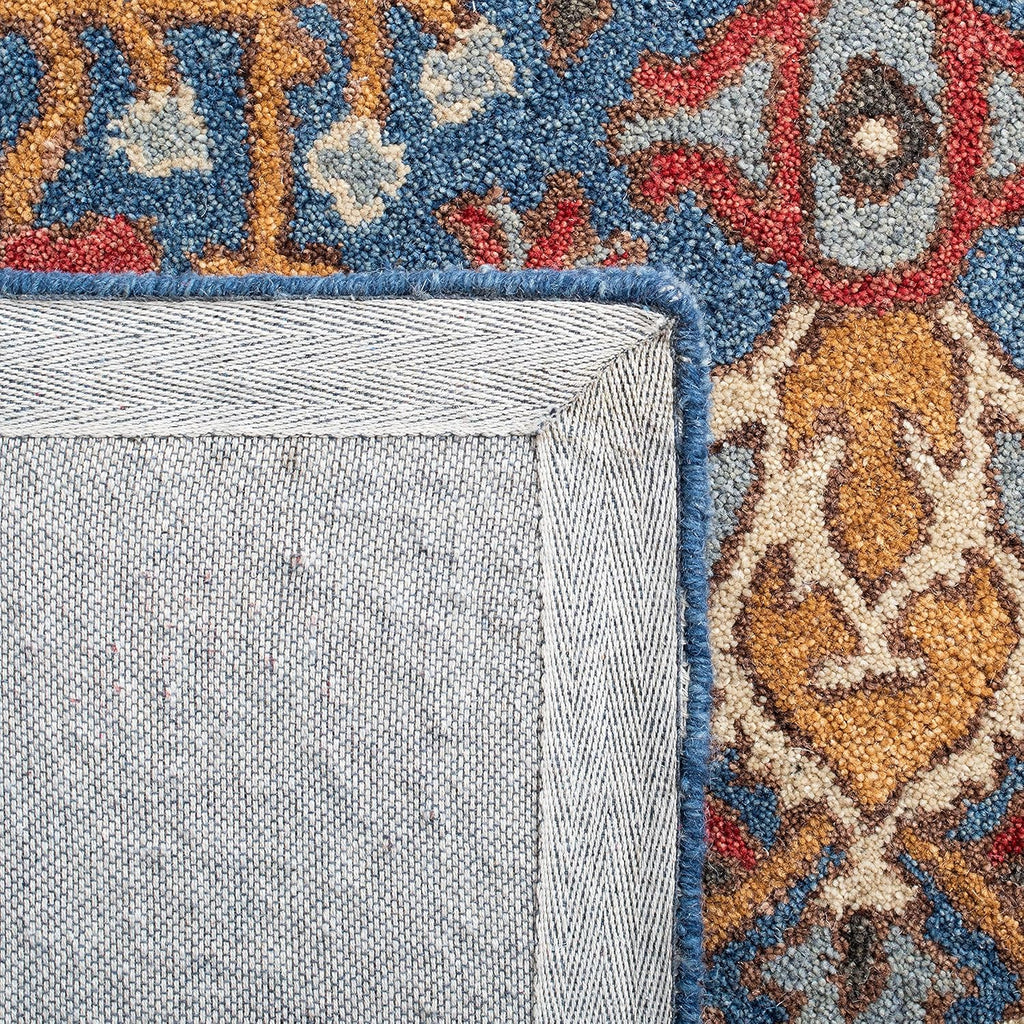 Antique Oriental Wool Area Rug - 8' x 10', Red & Blue H382459