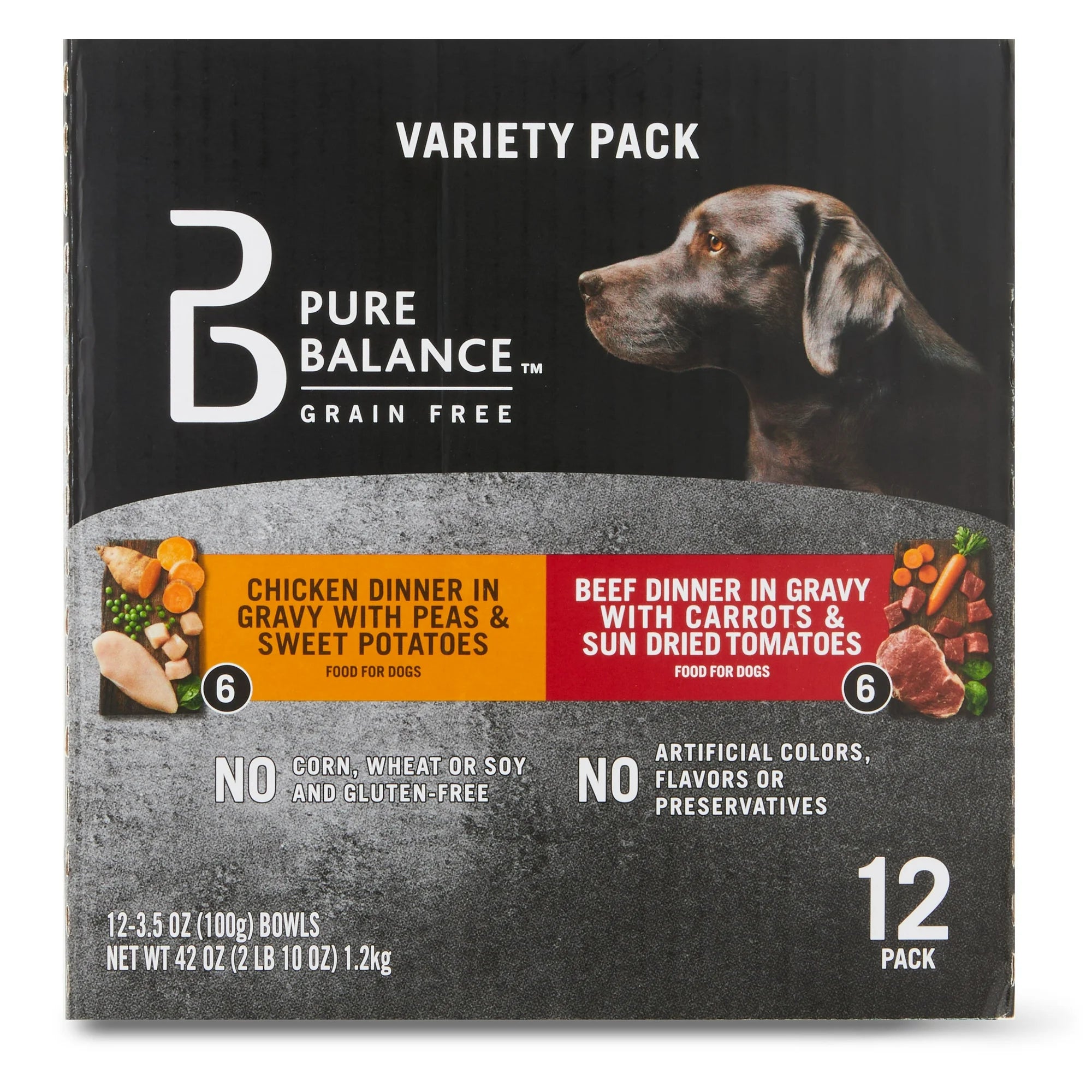 Wet Dog Food Variety Pack, Chicken & Beef Dinner in Gravy, 3.5 oz M526