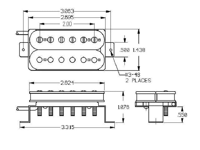 Distortion Humbucker Pickup White Bridge Z710048