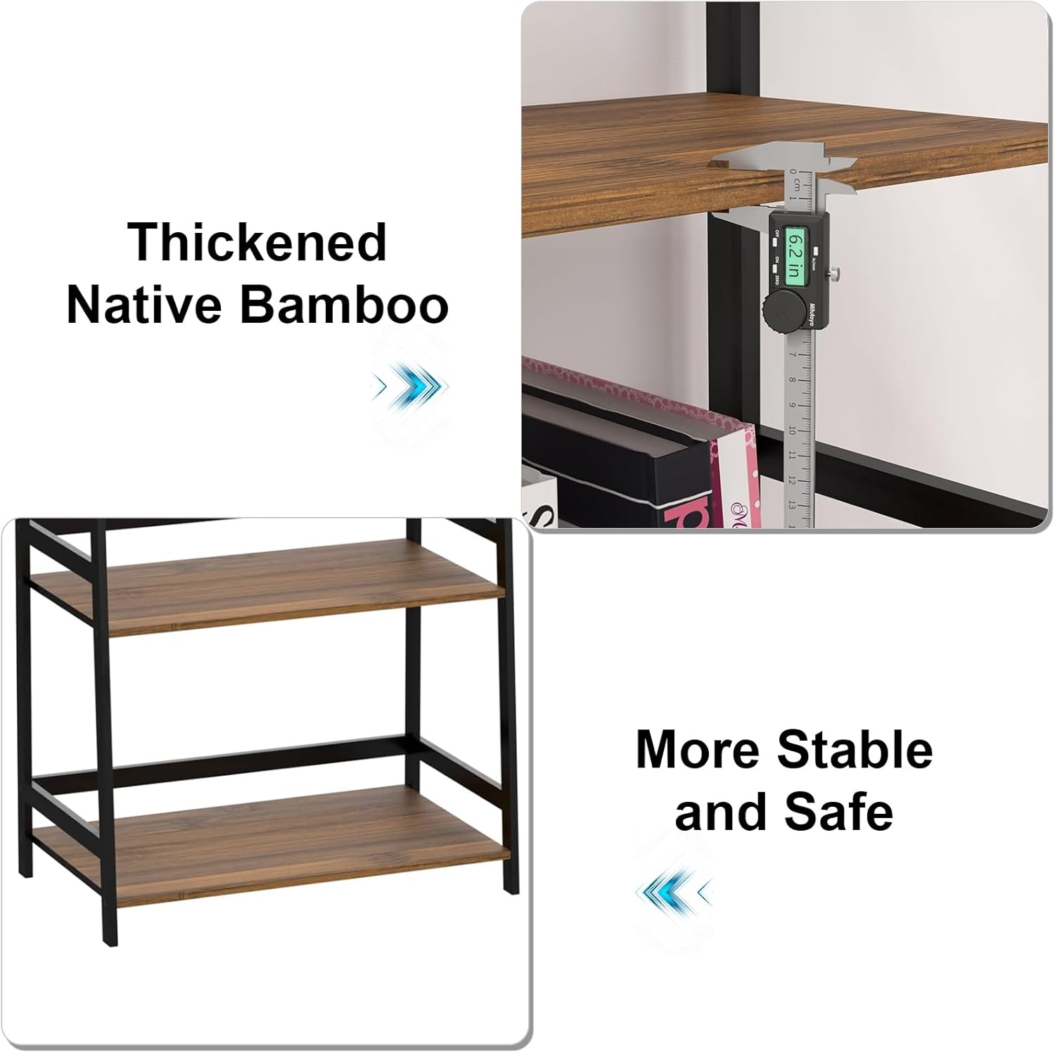 Bamboo 5-Tier Tall Bookcase for Living Room, Home Office L317598