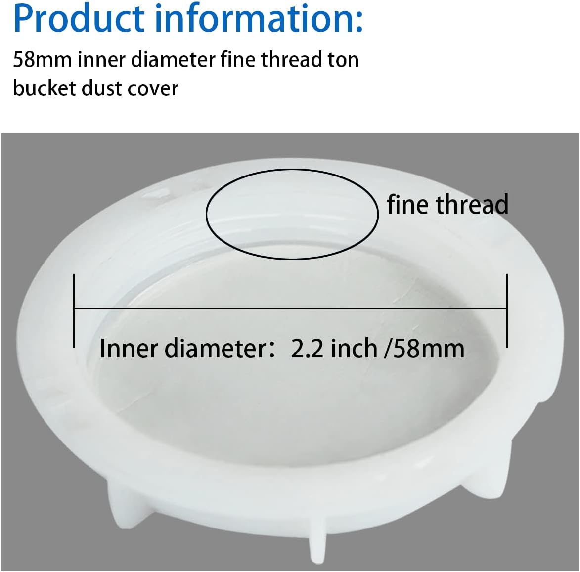 IBC Tote Valve Dust Cap Water Tote Cover Lid, 58mm ID, 5 Pieces M77433