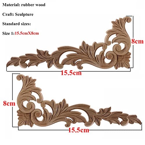 Wooden Floral Carved Figurines Wall Decor 10x55cm I458
