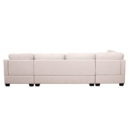 U-Shape Sectional Sofa with Double Chaise Lounge, Beige M3067